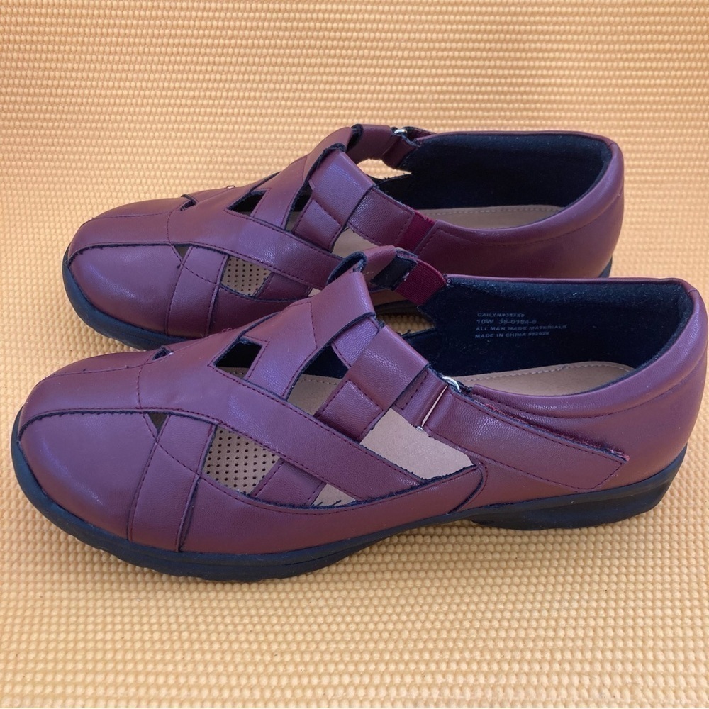 Comfortview Women's Size 10W color Dark Wine The Cailyn Flat Shoes ( WIDE ) - Picture 3 of 9